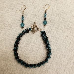 Beaded Bracelet and matching earrings